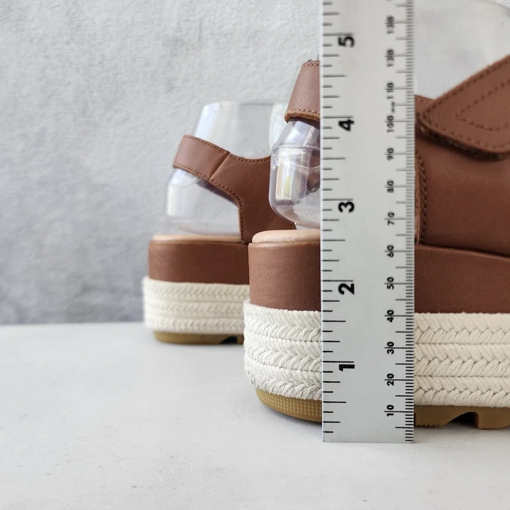 Sorel Sandals Womens Size 9 Brown Leather Flatform Lug Sole Cameron Adjustable - Picture 12 of 12